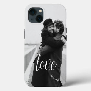 Eenvoudige Chic Romantic Couple Photo Love iPhone 13 Hoesje