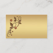 Eenvoudige Chic Roos Gold Metallic Bladeren Bloeme Visitekaartje (Achterkant)