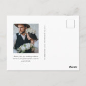 Eenvoudige Chic Rustic Floral Wedding Save the Dat Briefkaart (Achterkant)