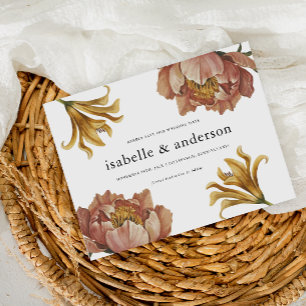 Eenvoudige Chic Rustic Floral Wedding Save the Dat Briefkaart