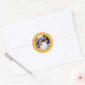 Eenvoudige Chic Save the Date Trouwfoto Geel Ronde Sticker (Envelop)