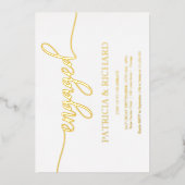 Eenvoudige Chic Script Verloving Feest Folie Uitnodiging (Voorkant)
