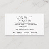 Eenvoudige Chic Script Wedding RSVP Enclosure Kaar Informatiekaartje (Voorkant)