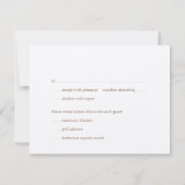 Eenvoudige chic shimmer bronze bruiloft rsvp respo kaart (Achterkant)