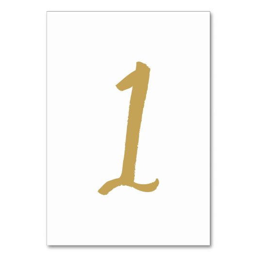 Eenvoudige Chic tafel Nummer Goud - Tabel 1 Kaart (Achterkant)