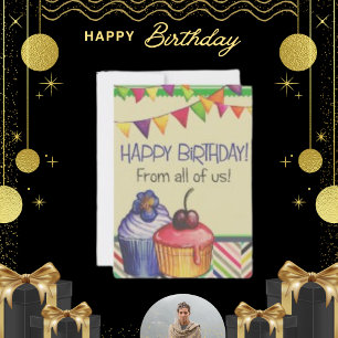 Eenvoudige Chic Tekening Verjaardag Feestdagenkaart