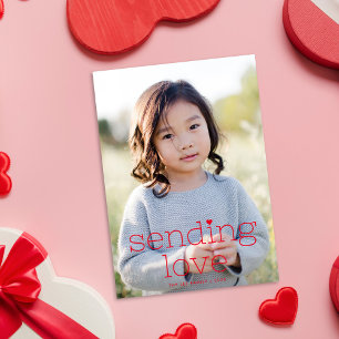 Eenvoudige chic verzenden liefde Valentijnsdag fot Feestdagenkaart