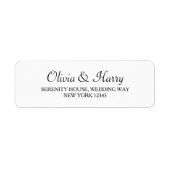 Eenvoudige Chic Wedding Return-adreslabels Etiket (Voorkant)