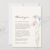 Eenvoudige Chic Wilde Bloem Beige Bruiloft Bedankkaart (Achterkant)