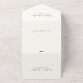 Eenvoudige Chic Wildflower Beige bruiloft All In One Uitnodiging (Buitenkant)