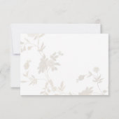 Eenvoudige chic wit goud glitter bloemenbruidsmeis kaart (Achterkant)