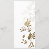 Eenvoudige chic wit goud glitter bloemenbruiloft M Programmakaart (Achterkant)