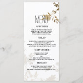 Eenvoudige chic wit goud glitter bloemenbruiloft M Programmakaart (Voorkant)