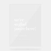 Eenvoudige chic Zo blij dat je hier bent welkom Du Acryl Bord (Voorkant)