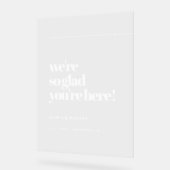 Eenvoudige chic Zo blij dat je hier bent welkom Du Acryl Bord (Hoek)