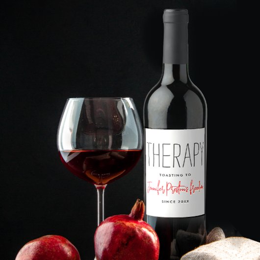 Eenvoudige Chic Zwart En Wit Echtscheidingshumor N Wijn Etiket