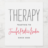 Eenvoudige Chic Zwart En Wit Humor Over Echtscheid Wijn Etiket (Enkel label)