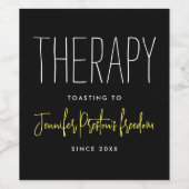 Eenvoudige Chic Zwarte Gele Echtscheiding Breek Re Wijn Etiket (Enkel label)