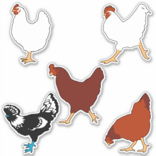 Eenvoudige Chicken Silhouettes Stickers