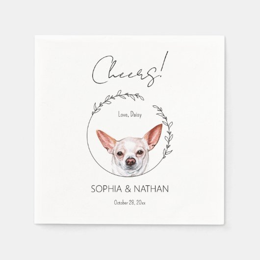 Eenvoudige Chihuahua Hond Bruiloft Cocktail servet (Voorkant)