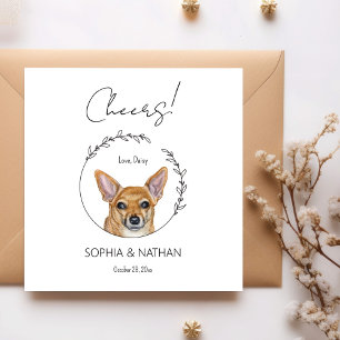 Eenvoudige Chihuahua Hond Bruiloft Cocktail servet