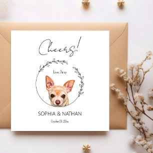 Eenvoudige Chihuahua Hond Bruiloft Cocktail servet
