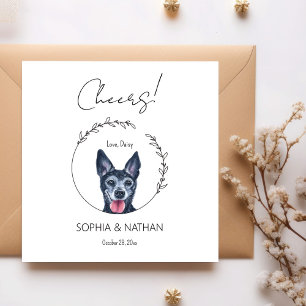 Eenvoudige Chihuahua Hond Bruiloft Cocktail servet