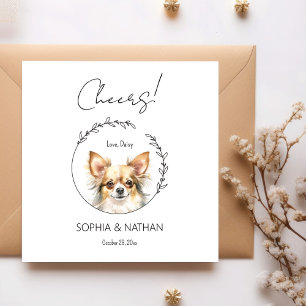 Eenvoudige Chihuahua Hond Bruiloft Cocktail servet