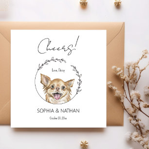 Eenvoudige Chihuahua Hond Bruiloft Cocktail servet