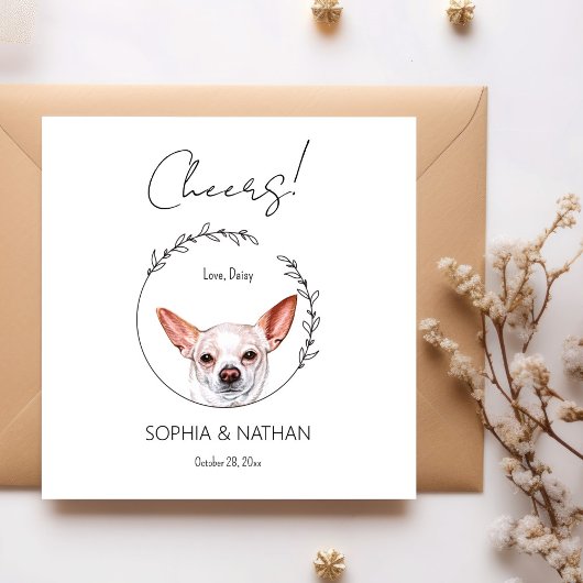 Eenvoudige Chihuahua Hond Bruiloft Cocktail servet