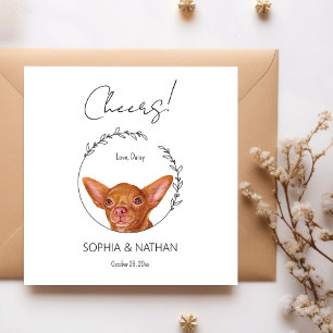 Eenvoudige Chihuahua Hond Bruiloft Cocktail servet