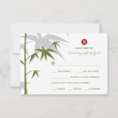 Eenvoudige Chinese bruiloft in oost-Aziatische Bam RSVP Kaartje (Achterkant)