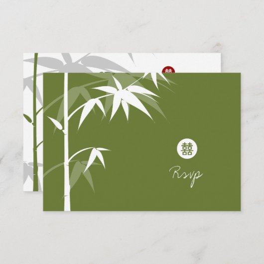 Eenvoudige Chinese bruiloft in oost-Aziatische Bam RSVP Kaartje (Voorkant / Achterkant)