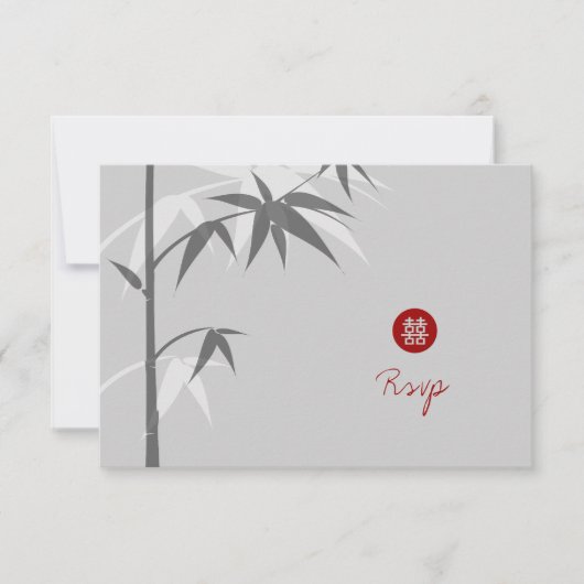 Eenvoudige Chinese bruiloft in oost-Aziatische Bam RSVP Kaartje (Voorkant)