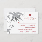 Eenvoudige Chinese bruiloft in oost-Aziatische Bam RSVP Kaartje (Achterkant)