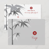 Eenvoudige Chinese bruiloft in oost-Aziatische Bam RSVP Kaartje (Voorkant / Achterkant)