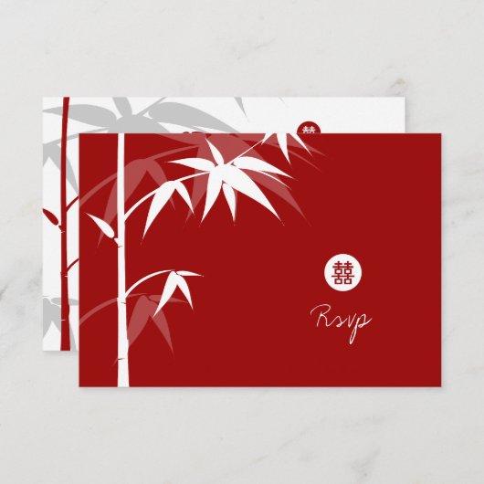 Eenvoudige Chinese bruiloft in oost-Aziatische Bam RSVP Kaartje (Voorkant / Achterkant)
