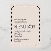 Eenvoudige chique 80e verjaardag gebogen foto Polk Folie Uitnodiging (Achterkant)