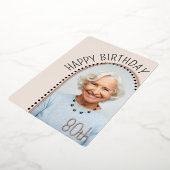 Eenvoudige chique 80e verjaardag gebogen foto Polk Folie Uitnodiging (Gedraaid)