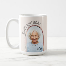 Eenvoudige chique 80e verjaardag Roos boogvormige  Koffiemok