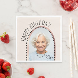 Eenvoudige chique 80e verjaardag Roos gouden boogf Servet