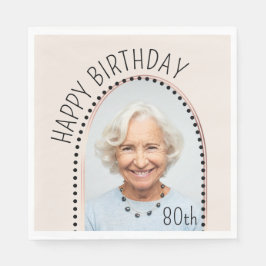 Eenvoudige chique 80e verjaardag Roos gouden boogf Servet