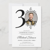 Eenvoudige chique aangepaste foto verrassing 30e v kaart (Voorkant)