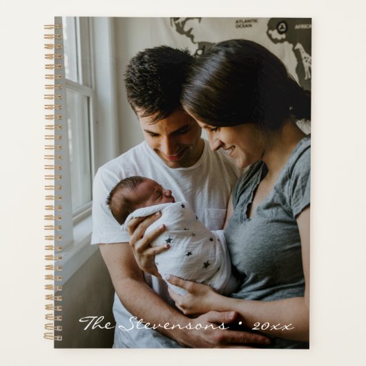 Eenvoudige Chique Aangepaste Naam en Foto Ongedate Planner (Voorkant)