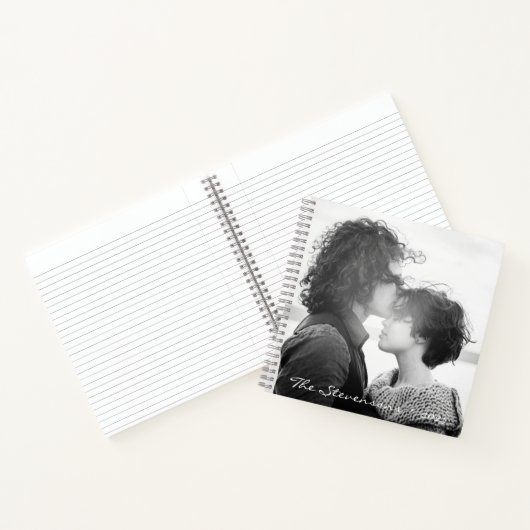 Eenvoudige chique aangepaste naam Script Overlay V Notitieboek (Binnen)