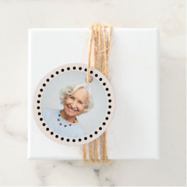 Eenvoudige chique bewerkbare Polka Dot Photo Gift Bedankjes Labels