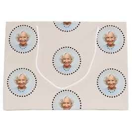 Eenvoudige chique bewerkbare ronde foto polka dot groot cadeauzakje