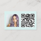 Eenvoudige chique blauwgroen haar make-up foto log visitekaartje (Achterkant)