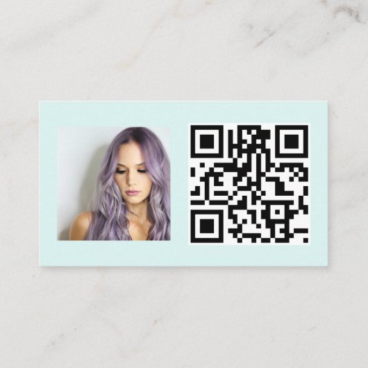 Eenvoudige chique blauwgroen haar make-up foto log visitekaartje (Achterkant)