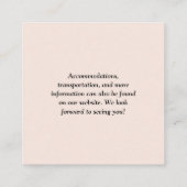 Eenvoudige Chique Blush Roze QR Code Bruiloft Informatiekaartje (Achterkant)